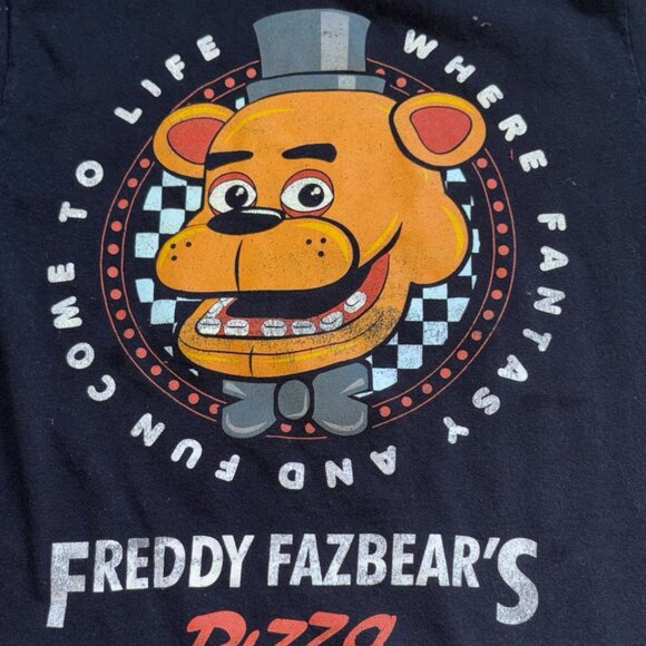 Five Nights At Freddy's Freddy Fazbear T-Shirt-Adult Small-Black-GUC - Picture 2 of 4